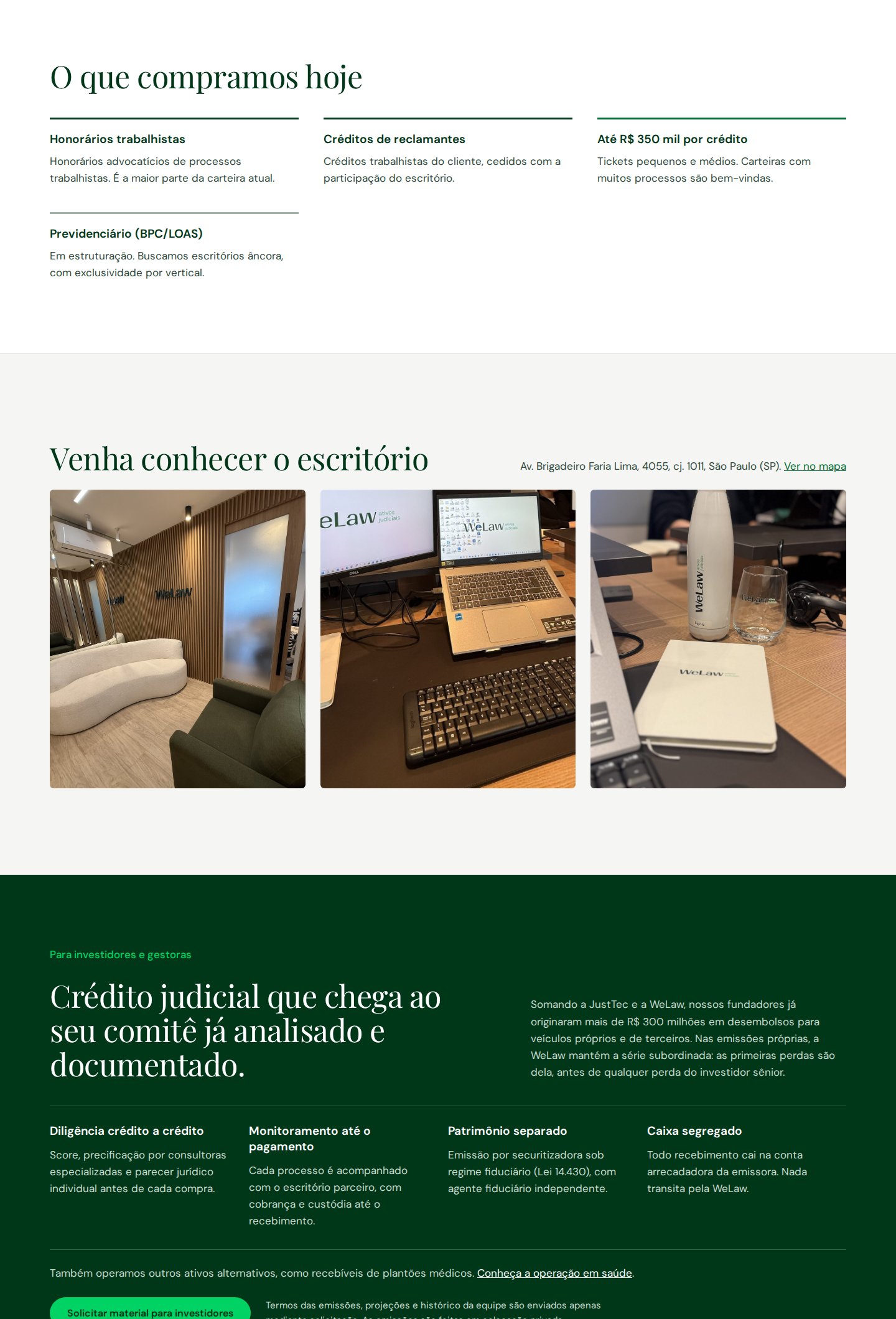 Recepção do escritório WeLaw